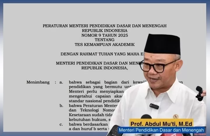 Mendikdasmen Abdul Mu’ti Tetapkan Mata Pelajaran TKA Mulai SD SMP dan SMA dalam Permendikdasmen Nomor 9 Tahun 2025